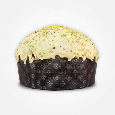 A' Ricchigia - Homemade Panettone Covered with Chocolate and Grain Pistachios - 750 gr
